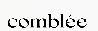 Black lowercase word 'comblée' on a transparent background.